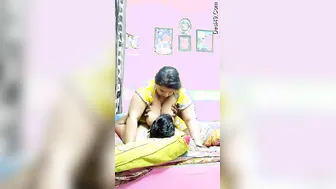 Hubby Worshipping His Wife's Big Boobs Sucking Them Passionately