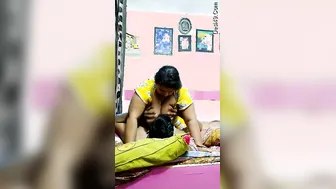 Hubby Worshipping His Wife's Big Boobs Sucking Them Passionately