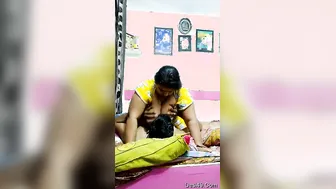 Indian Wife Getting Her Tits Sucked Hard By Her Hungry Husband
