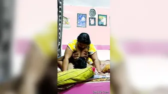 Indian Wife Getting Her Tits Sucked Hard By Her Hungry Husband