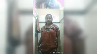 Married Boudi Stripping Naked Revealing Her Curves In Bathroom