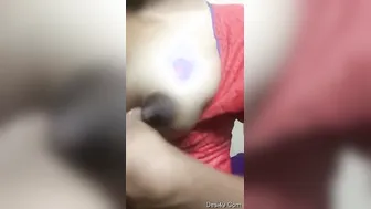 Village GF Shyly Pulling Top Down Revealing Her Tits