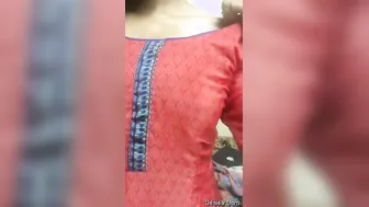 Village GF Shyly Pulling Top Down Revealing Her Tits