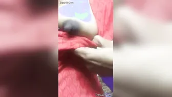 Village GF Shyly Pulling Top Down Revealing Her Tits