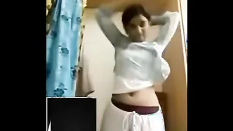 College GF Stripping Naked On Video Call For Her Man