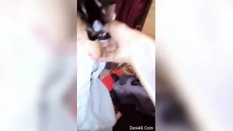 Young GF Getting Dressed After Rough Session With Me