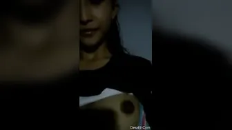 College Teen Recording Herself Playing With Her Tits All Alone