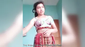 Young Desi Babe Showing Off Her Perky Tits On Video For Lover