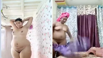 South Indian Babe Bathing And Dressing Up After A Hot Shower