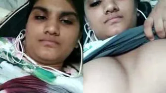 College Teen Flashing Her Boyfriend Boobs And Tight Pussy Alone