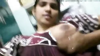 Village Girl Exposing Her Perky Tits And Hairy Pussy To Lover