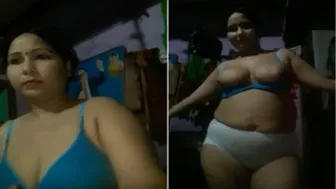 Lonely Indian Aunty Pulling Out Her Big Tits Craving Attention