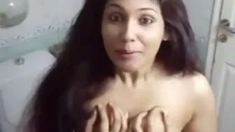 College GF Stripping Completely Naked In Bathroom Alone