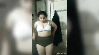 Chubby Indian Wife Teasing Her Man Stripping Naked On Camera