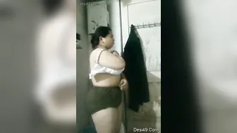Chubby Indian Wife Teasing Her Man Stripping Naked On Camera