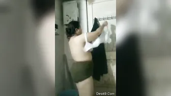 Chubby Indian Wife Teasing Her Man Stripping Naked On Camera