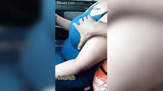 Desi Gf Pressing Her Soft Boobs While Riding In Backseat Of Car