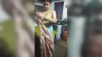 My Indian Wife Stripping Naked While I Film Her In Bedroom