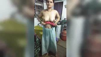 My Indian Wife Stripping Naked While I Film Her In Bedroom