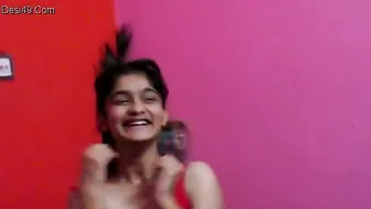 Cute Desi GF Posing In Red Bra Teasing Her Boyfriend