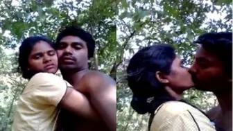 Married Indian Couple Kissing Outdoors Getting Wild Together