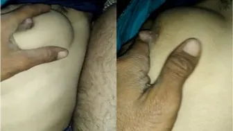 Married Desi Wife Getting Her Tits Squeezed By Hubby In Bed