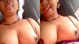 Boudi Getting Her Nice Big Boobs Pressed And Squeezed Hard