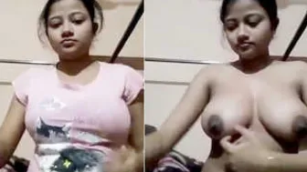 College Babe Flashing Her Young Perky Boobs On Camera
