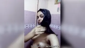 Young Desi Girl Taking Naked Selfies In Bathroom Mirror Alone