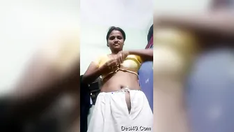 South Indian Aunty Stripping Naked And Showing Off Her Body