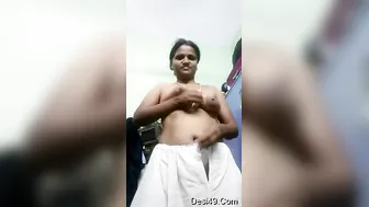 South Indian Aunty Stripping Naked And Showing Off Her Body