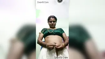 South Indian Aunty Stripping Naked And Showing Off Her Body