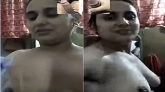 Married Bhabhi Getting Horny On Video Call Flashing Her Big Tits