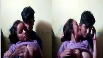 College Couple Making Out And Touching Each Other Intimately