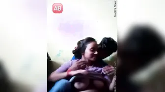College Couple Making Out And Touching Each Other Intimately