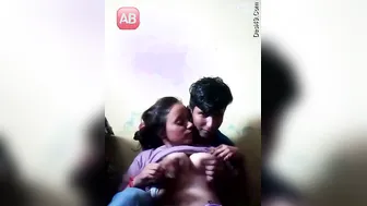 College Couple Making Out And Touching Each Other Intimately