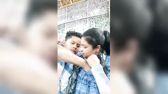 College GF Getting Her Tits Sucked Outdoors By Lover