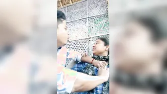 College GF Getting Her Tits Sucked Outdoors By Lover