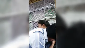 College GF Getting Her Tits Sucked Outdoors By Lover