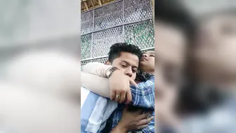 College GF Getting Her Tits Sucked Outdoors By Lover