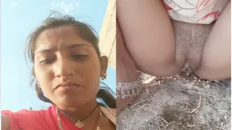 Indian Married Woman Peeing Outdoors Caught In Village Area