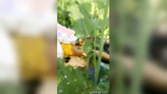 Village Lovers Fucking Outdoors In The Green Fields Nearby