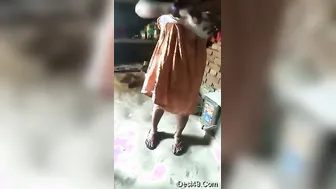 Village Wife Putting On Clothes While Husband Films Her Ass