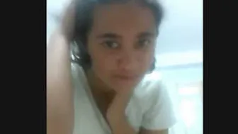 Young Desi Teen Taking Naughty Selfies Alone In Her Bedroom