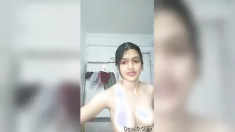 College Babe With Huge Natural Tits Bathing Naked In Bathroom