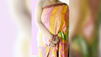 Married Bhabhi Sliding Saree Down Revealing Her Massive Boobs