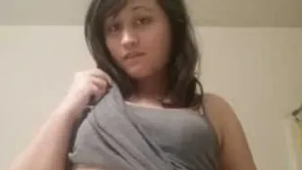 College Babe Flashing Her Perky Boobs Naked In Bathroom For Me