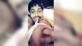 Horny Bhabhi Getting Her Big Boobs Pressed By Her Younger Lover