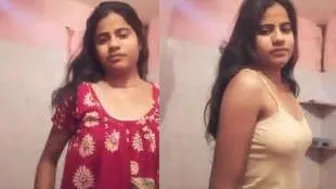 Teen Slut Teasing With Her Perky Natural Boobs In Her Bedroom