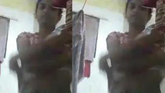 Cute Babe Getting Wet And Soapy In Her Village Bathroom Alone